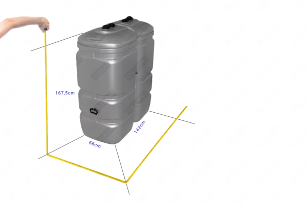 Citerne à mazout PE 1000 litres - UV-résist - aérienne double paroi 3