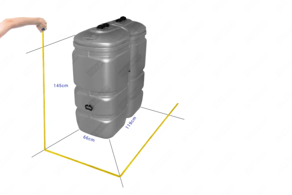 Citerne à mazout PE 750 litres - UV-résist - aérienne double paroi 3