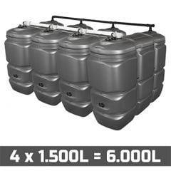 Cuve à mazout PE 4 x 1500L (=6000L) UV résist - jumelage largeur thumbnail